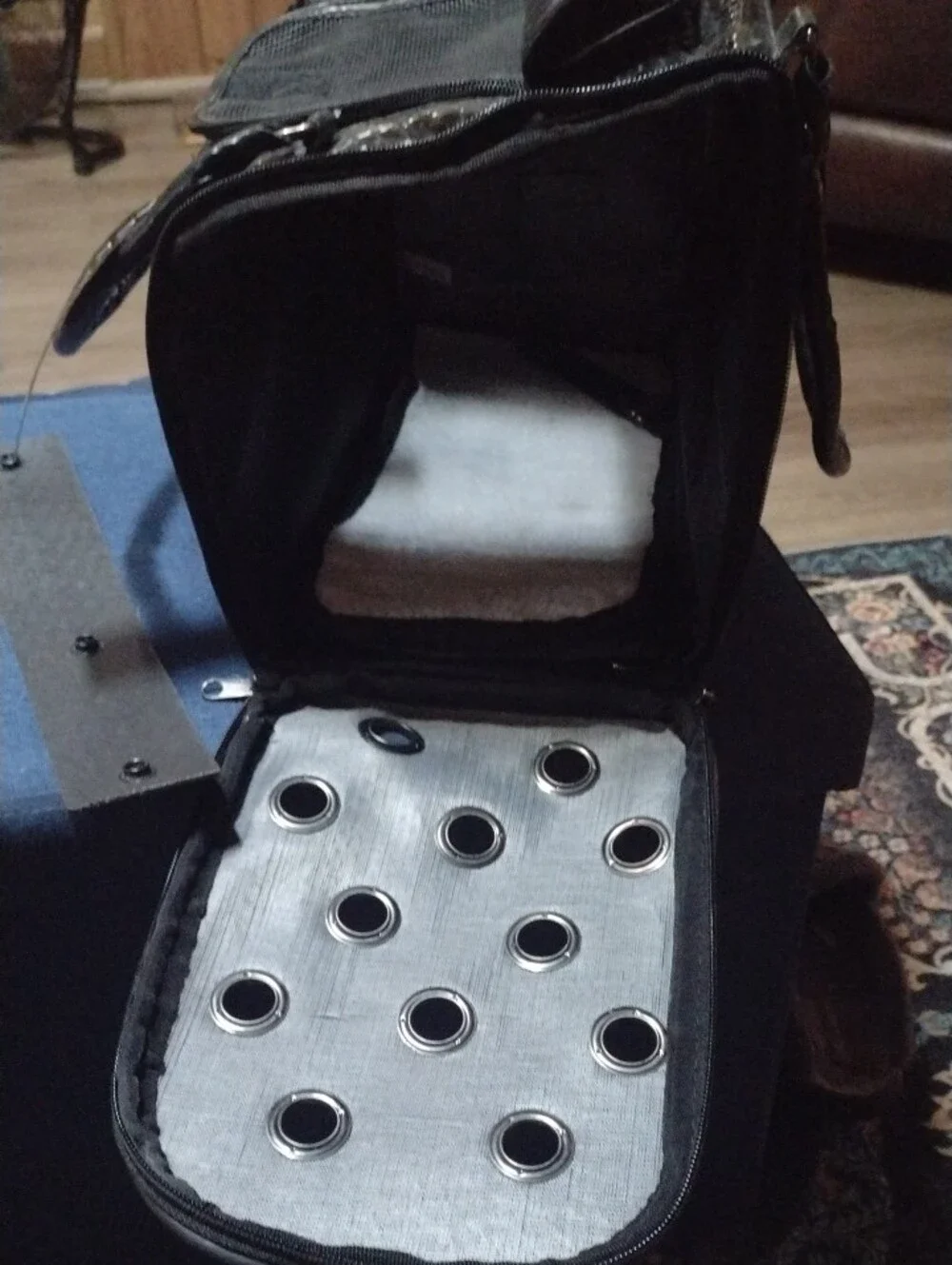 Zack & Zoey Black Faux Croc Pet Carrier